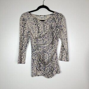 Cabi Double Drape Animal Print Top Style 262 S